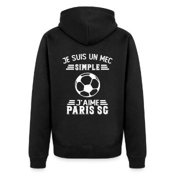 je suis un mec simple j'aime Paris sg footballeur - Veste à capuche bio Premium Unisexe - noir - Dos - Nico (187cm)