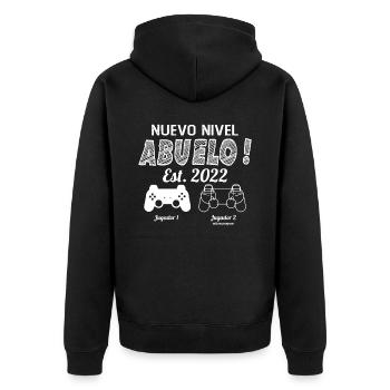 Annonce Grossesse Encore Papy 2022 Cadeau - Veste à capuche bio Premium Unisexe - noir - Dos - Nico (187cm)