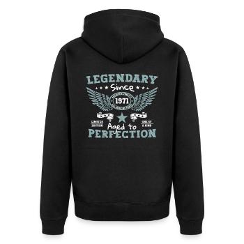 Légendaire depuis 1971 51ème cadeau d’anniversaire - Veste à capuche bio Premium Unisexe - noir - Dos - Nico (187cm)