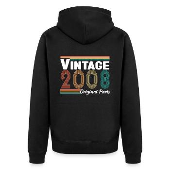 Vintage 2008 Original Parts Cadeau Anniversaire - Veste à capuche bio Premium Unisexe - noir - Dos - Nico (187cm)