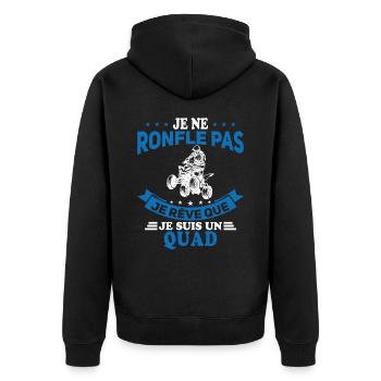 Je Ne Ronfle Pas Je Rêve Que Je Suis Un Quad - Veste à capuche bio Premium Unisexe - noir - Dos - Nico (187cm)