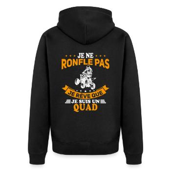 Je Ne Ronfle Pas Je Rêve Que Je Suis Un Quad - Veste à capuche bio Premium Unisexe - noir - Dos - Nico (187cm)