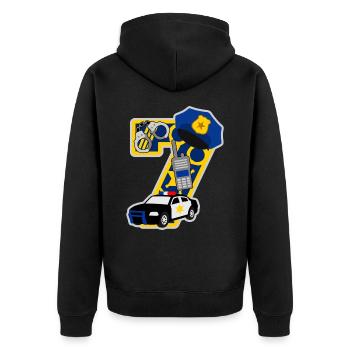 Police 7th birthday party number 7 - 7 years - Unisex Premium Organic Zip Hoodie - black - Back - Nico (187cm)