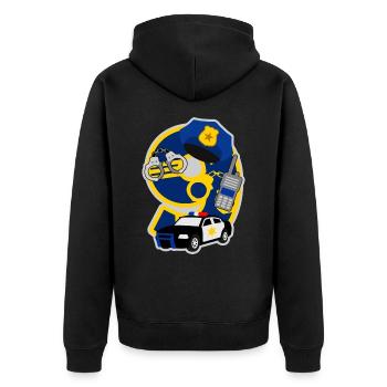 Polizei 9. Geburtstagsparty Nummer 9 - 9 Jahre - Unisex Premium Bio Zip Hoodie - Schwarz - Hinten - Nico (187cm)