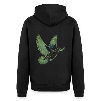 Dove of Peace Peace for Ukraine - Unisex Premium Organic Zip Hoodie - black - Back - Nico (187cm)