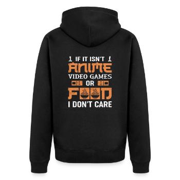 Anime und Gamer Design für jeden Game Liebhaber - Unisex Premium Bio Zip Hoodie - Schwarz - Hinten - Nico (187cm)