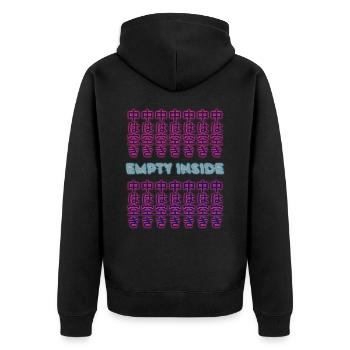 Aesthetic Vaporwave Retro Empty Inside - Unisex Premium Organic Zip Hoodie - black - Back - Nico (187cm)
