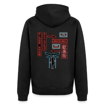 Japon Vaporwave Esthétique Retro Streetwear - Veste à capuche bio Premium Unisexe - noir - Dos - Nico (187cm)