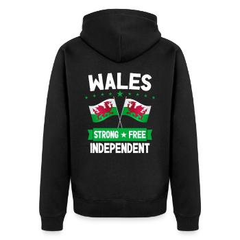 Pays de Galles - Veste à capuche bio Premium Unisexe - noir - Dos - Nico (187cm)