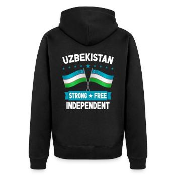 Ouzbékistan - Veste à capuche bio Premium Unisexe - noir - Dos - Nico (187cm)
