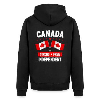 Kanada - Unisex Premium Bio Zip Hoodie - Schwarz - Hinten - Nico (187cm)