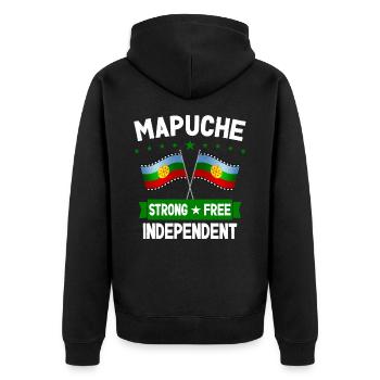 Mapuche - Unisex Premium Bio Zip Hoodie - Schwarz - Hinten - Nico (187cm)
