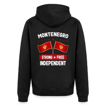 Montenegro - Unisex Premium Bio Zip Hoodie - Schwarz - Hinten - Nico (187cm)