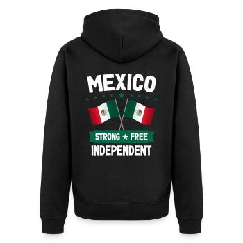 Mexiko - Unisex Premium Bio Zip Hoodie - Schwarz - Hinten - Nico (187cm)