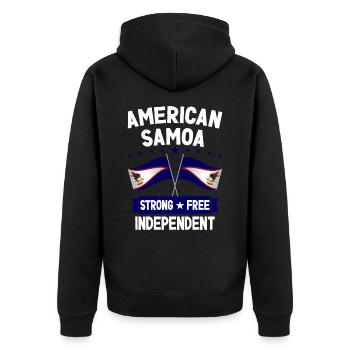 American Samoa - Unisex Premium Organic Zip Hoodie - black - Back - Nico (187cm)