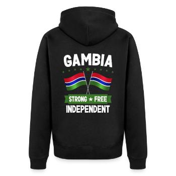 Gambie - Veste à capuche bio Premium Unisexe - noir - Dos - Nico (187cm)