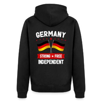 Germany - Unisex Premium Organic Zip Hoodie - black - Back - Nico (187cm)