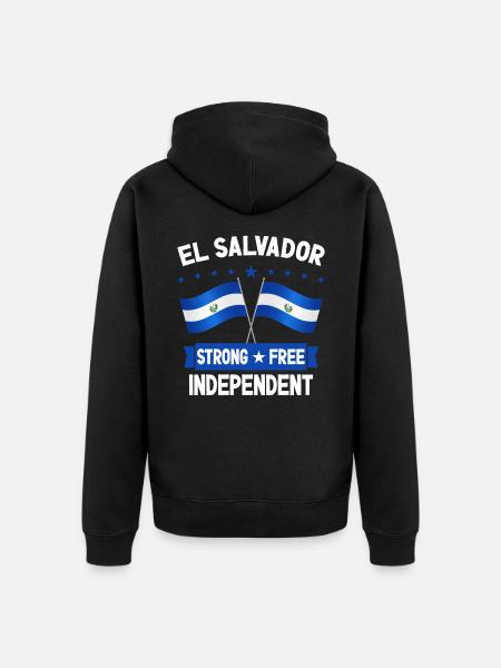 El Salvador - Unisex Premium Organic Zip Hoodie - black