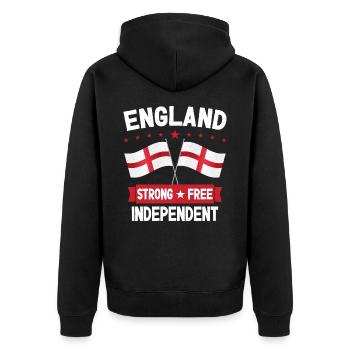 Angleterre - Veste à capuche bio Premium Unisexe - noir - Dos - Nico (187cm)