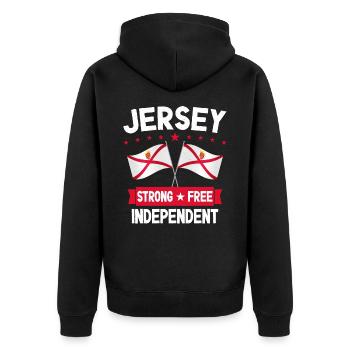 Jersey - Unisex Premium Bio Zip Hoodie - Schwarz - Hinten - Nico (187cm)