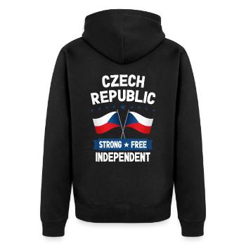 République tchèque - Veste à capuche bio Premium Unisexe - noir - Dos - Nico (187cm)