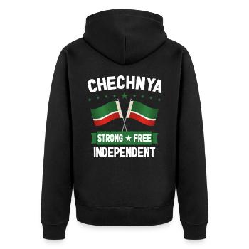 Tchétchénie - Veste à capuche bio Premium Unisexe - noir - Dos - Nico (187cm)