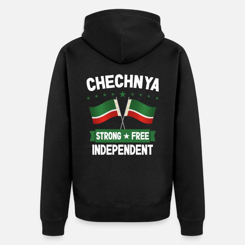 Tschetschenien - Unisex Premium Bio Zip Hoodie - Schwarz