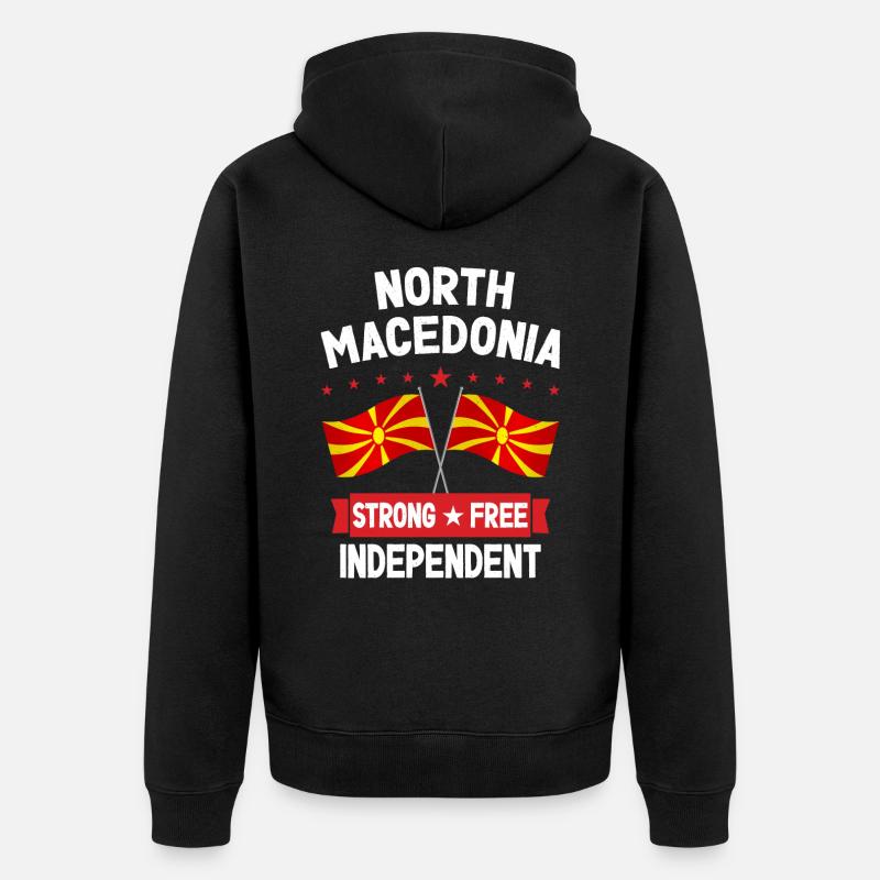 Macédoine du Nord - Veste à capuche bio Premium Unisexe - noir