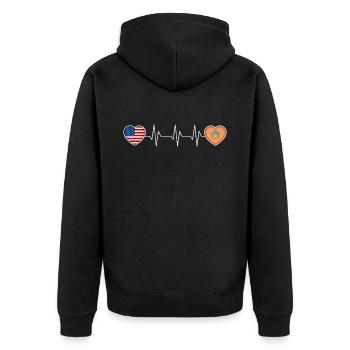 Bali - Unisex Premium Organic Zip Hoodie - black - Back - Nico (187cm)