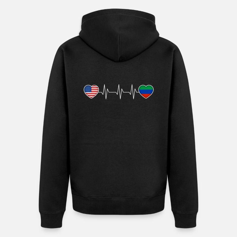 Dagestan - Unisex Premium Bio Zip Hoodie - Schwarz