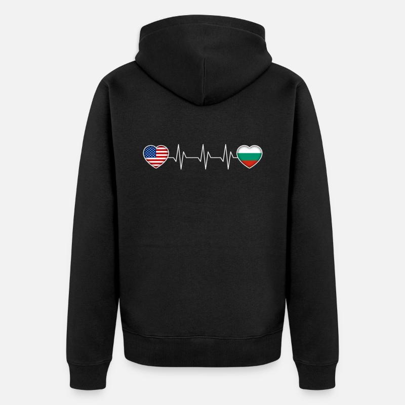 Bulgarie - Veste à capuche bio Premium Unisexe - noir