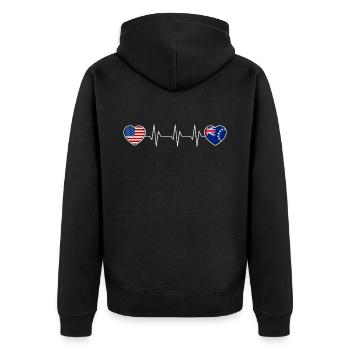 Cook Islands - Unisex Premium Organic Zip Hoodie - black - Back - Nico (187cm)