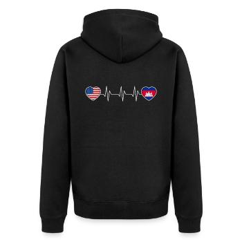 Cambodge - Veste à capuche bio Premium Unisexe - noir - Dos - Nico (187cm)