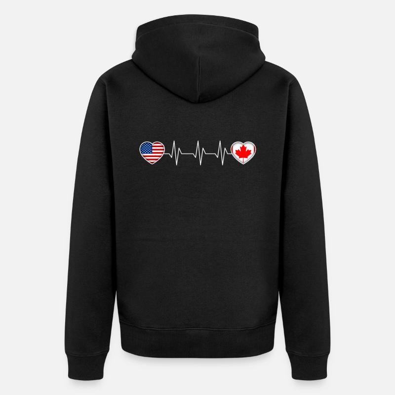 Kanada - Unisex Premium Bio Zip Hoodie - Schwarz