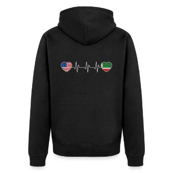 Tchétchénie - Veste à capuche bio Premium Unisexe - noir - Dos - Nico (187cm)