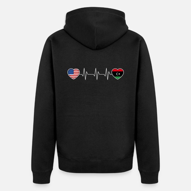 Libyen - Unisex Premium Bio Zip Hoodie - Schwarz