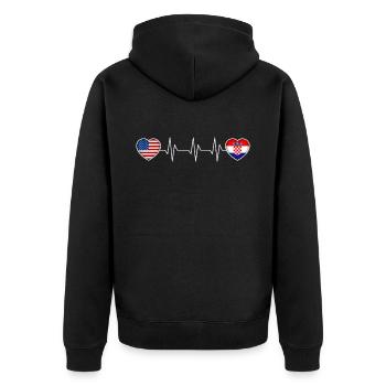 Croatie - Veste à capuche bio Premium Unisexe - noir - Dos - Nico (187cm)