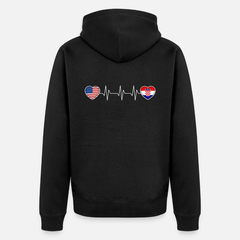 Croatie - Veste à capuche bio Premium Unisexe - noir