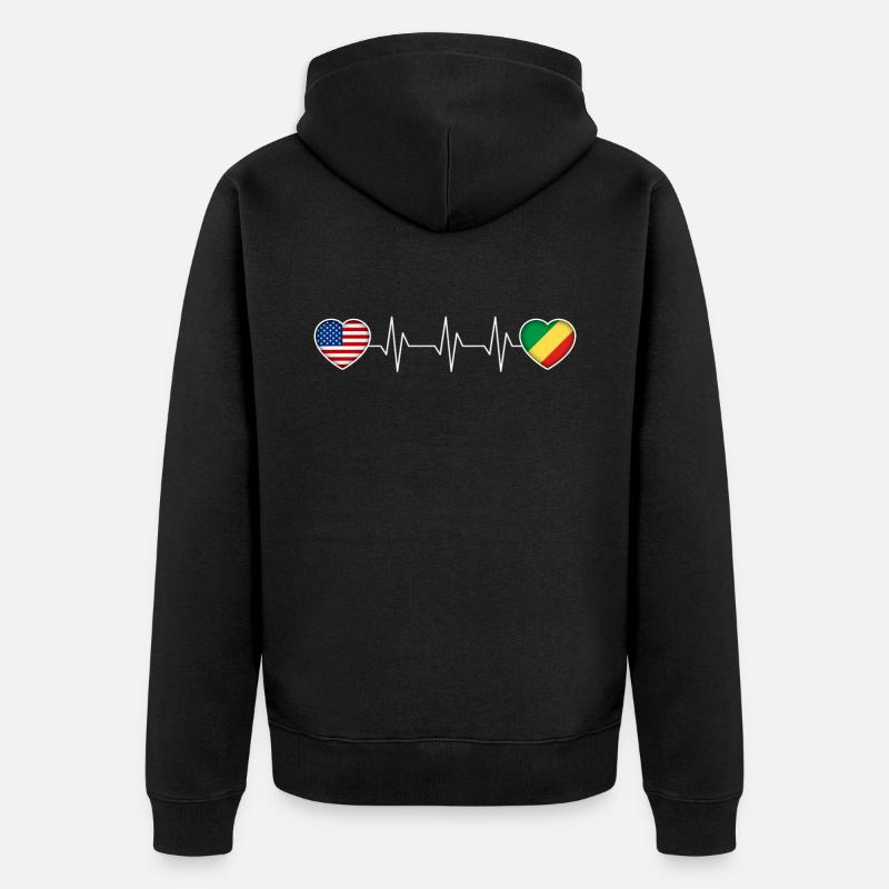 République du Congo - Veste à capuche bio Premium Unisexe - noir