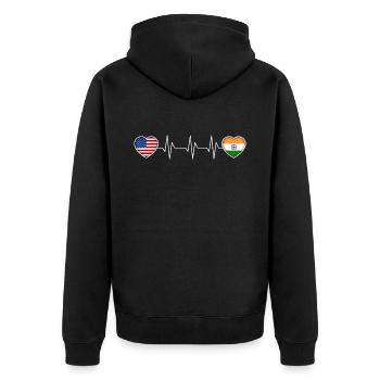 Inde - Veste à capuche bio Premium Unisexe - noir - Dos - Nico (187cm)