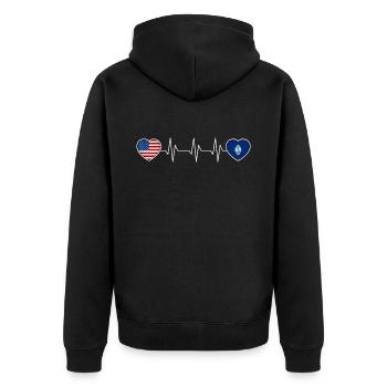 Guam - Veste à capuche bio Premium Unisexe - noir - Dos - Nico (187cm)