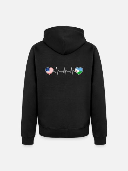 Djibouti - Unisex Premium Organic Zip Hoodie - black