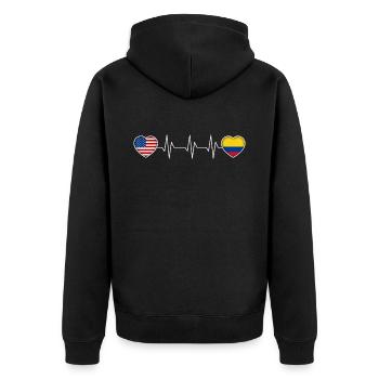 Colombia - Unisex Premium Organic Zip Hoodie - black - Back - Nico (187cm)
