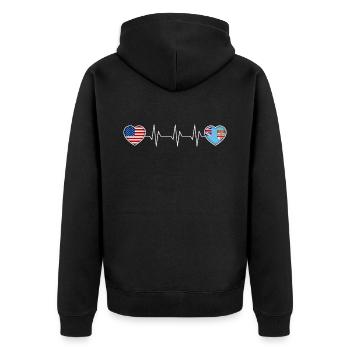 Fidschi - Unisex Premium Bio Zip Hoodie - Schwarz - Hinten - Nico (187cm)