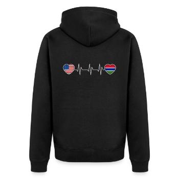 Gambie - Veste à capuche bio Premium Unisexe - noir - Dos - Nico (187cm)