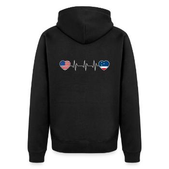 Gagauzia - Unisex Premium Organic Zip Hoodie - black - Back - Nico (187cm)