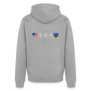 Roma - Veste à capuche bio Premium Unisexe - gris chiné - Dos - Nico (187cm)