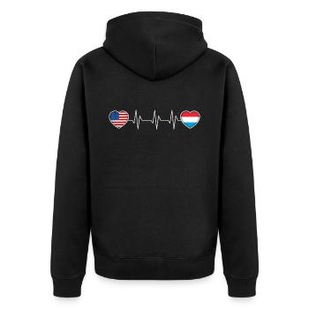 Luxembourg - Veste à capuche bio Premium Unisexe - noir - Dos - Nico (187cm)