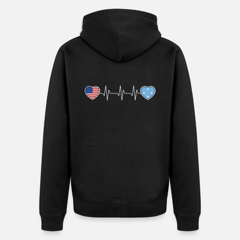 Mikronesien - Unisex Premium Bio Zip Hoodie - Schwarz
