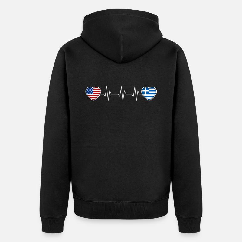 Grèce - Veste à capuche bio Premium Unisexe - noir